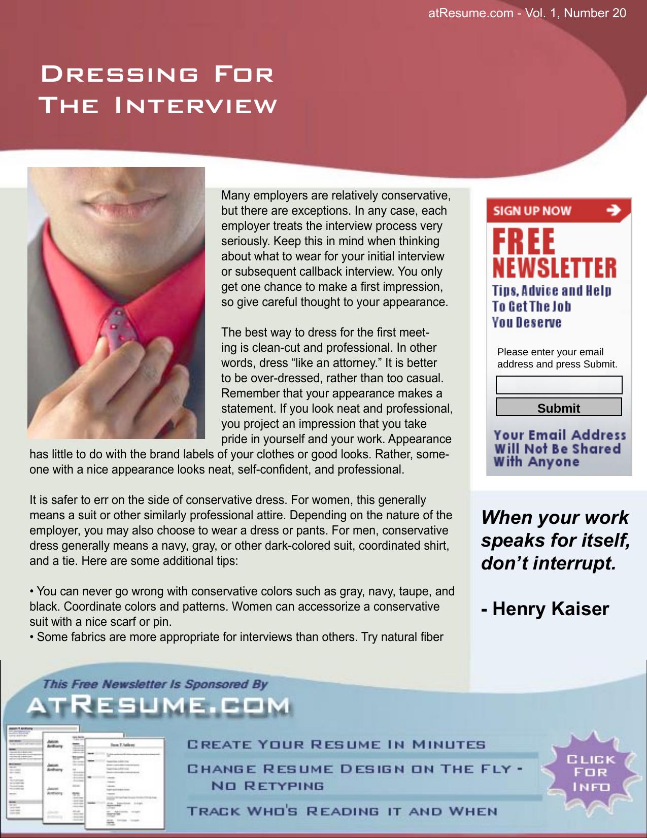job help by Dressing for the interview
