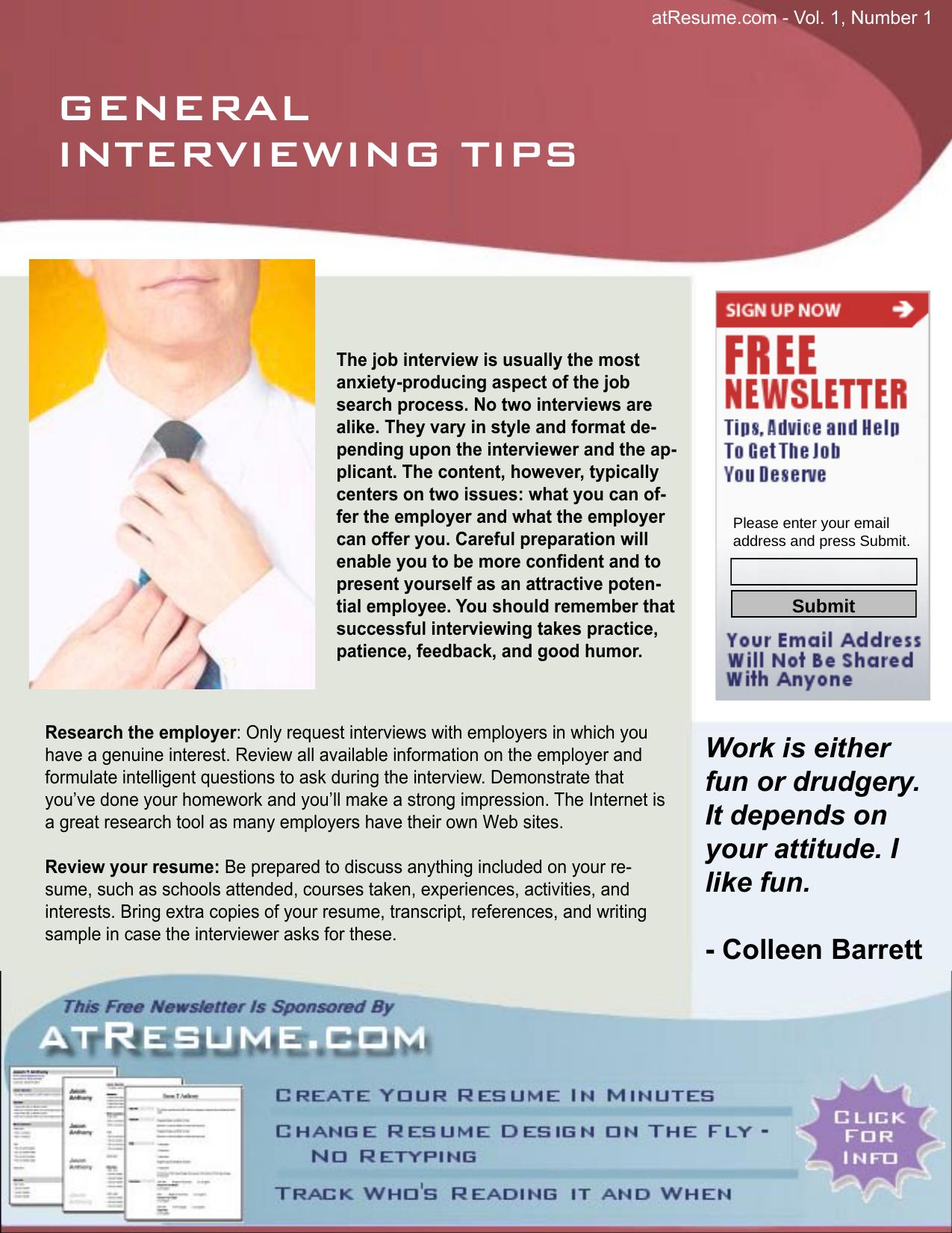 job help by general interviewing tips