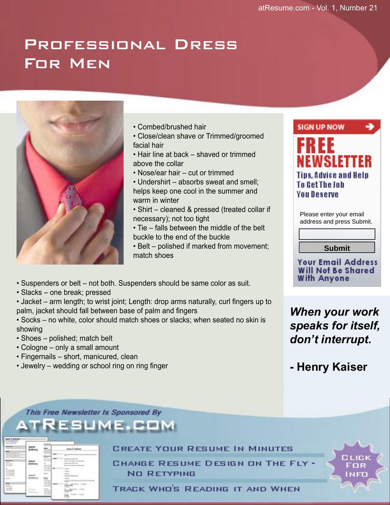 job help by profssional dress for men