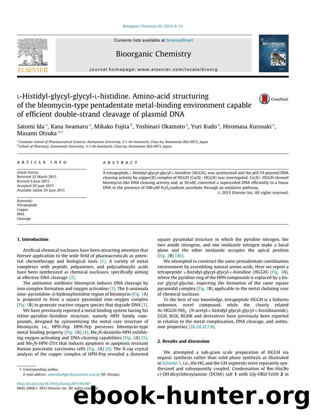l-Histidyl-glycyl-glycyl-l-histidine. Amino-acid structuring of the bleomycin-type pentadentate metal-binding environment capable of efficient double-strand cleavage of plasmid DNA by unknow
