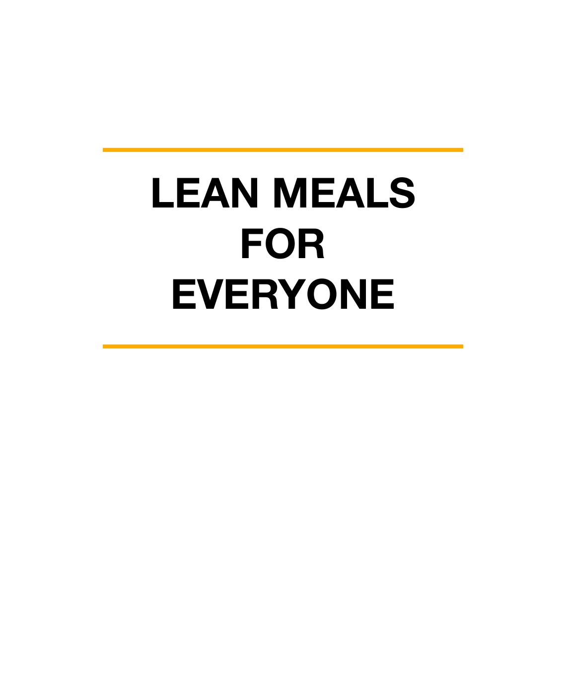lean meals for everyone pdf by Unknown
