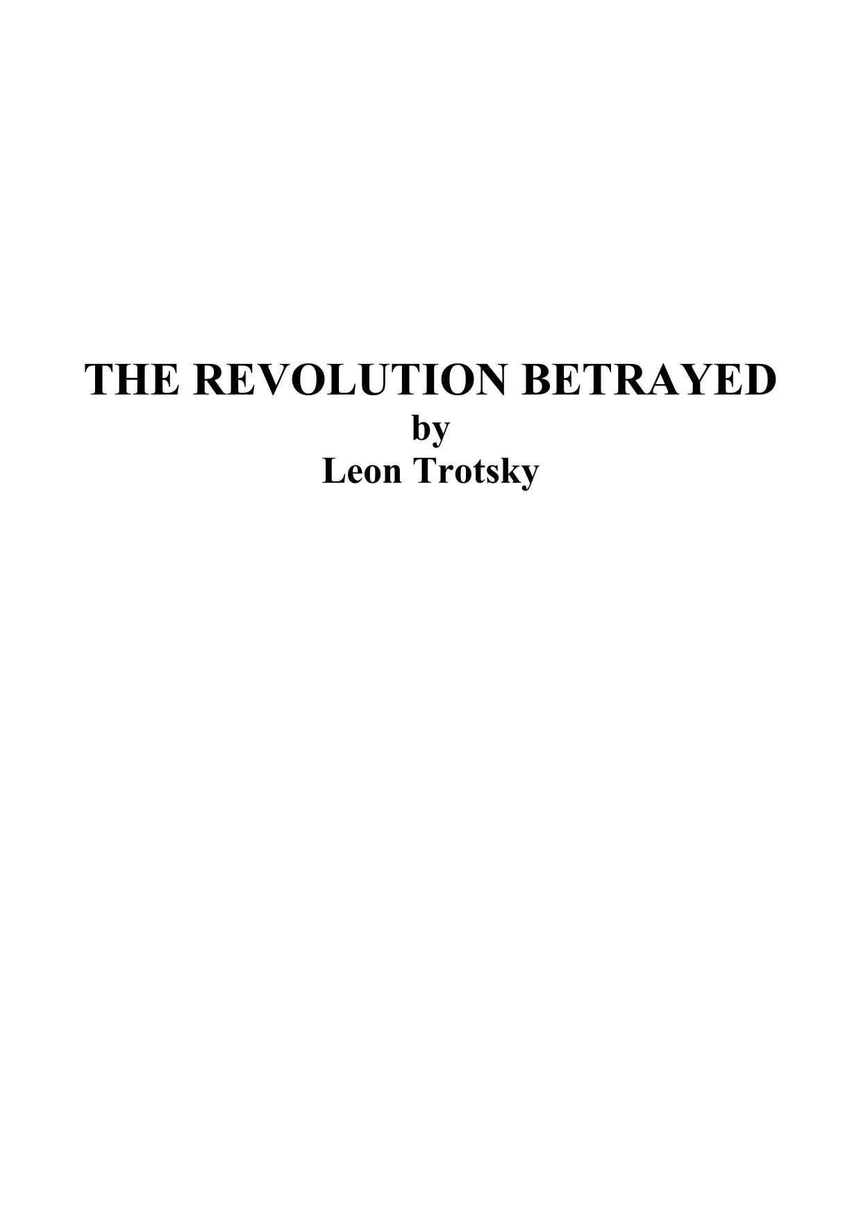 leon trotsky the revolution betrayed by Unknown