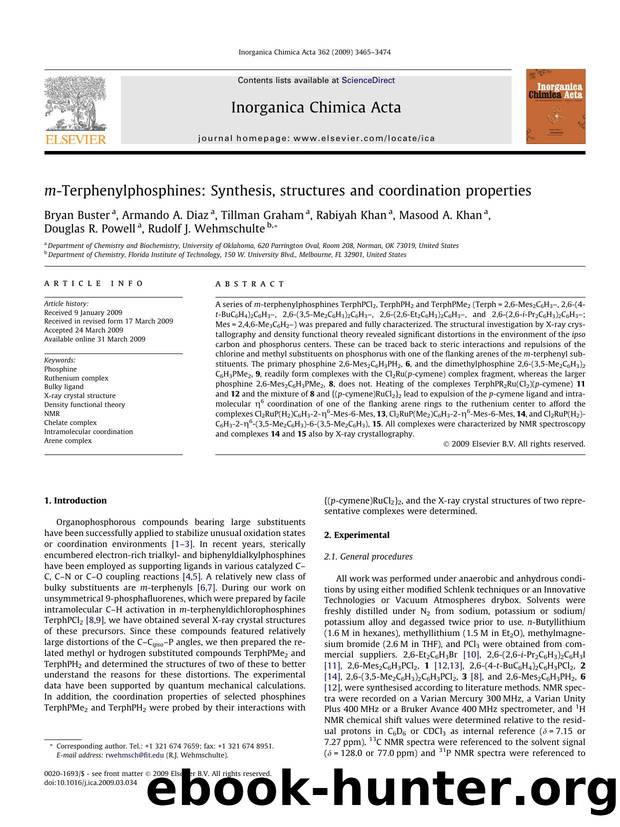 m-Terphenylphosphines: Synthesis, structures and coordination properties by unknow