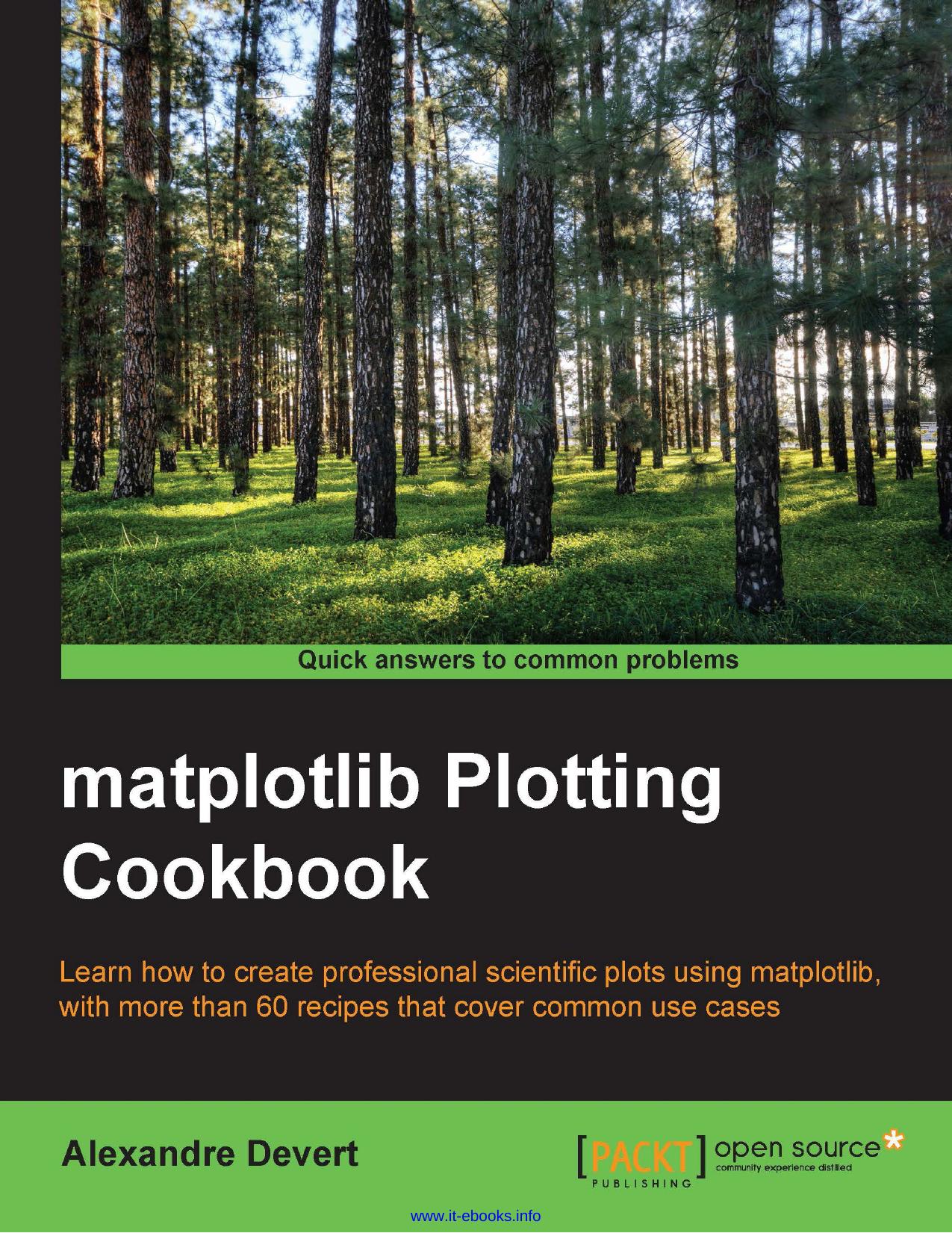 matplotlib Plotting Cookbook: Learn how to create professional scientific plots using matplotlib, with more than 60 recipes that cover common use cases by Alexandre Devert