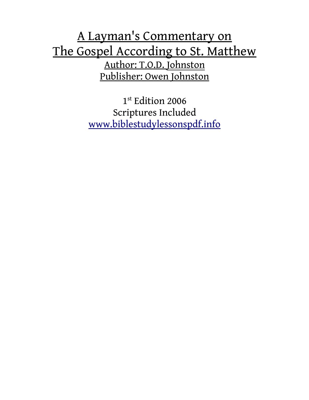 matthew bible commentary by Unknown