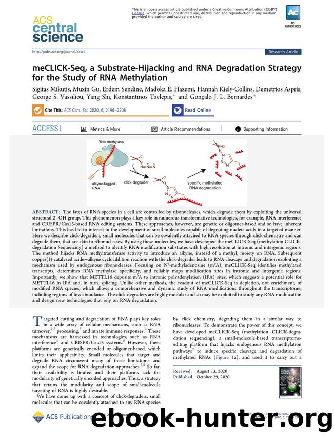 meCLICK-Seq, a Substrate-Hijacking and RNA Degradation Strategy for the Study of RNA Methylation by unknow