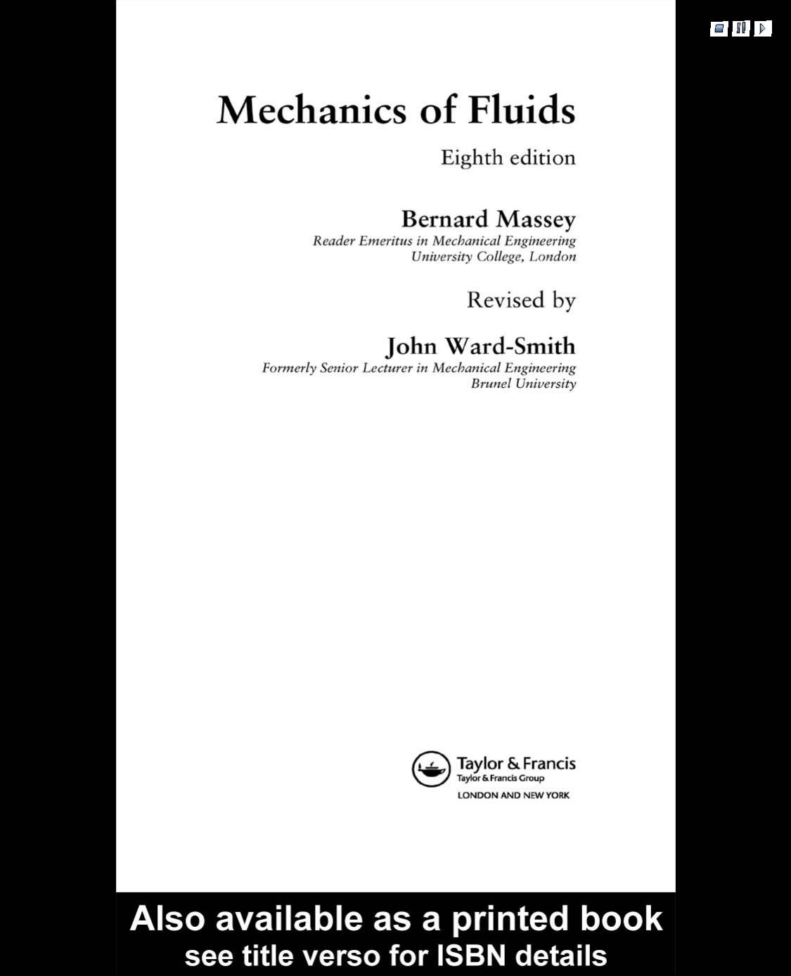 mechanics of fluids by massey