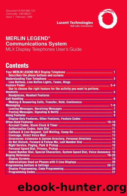 merlin legend R5-0 and earlier MLX phone user guide by Unknown