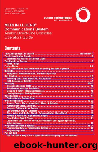 merlin legend direct-line console operator guide by Unknown
