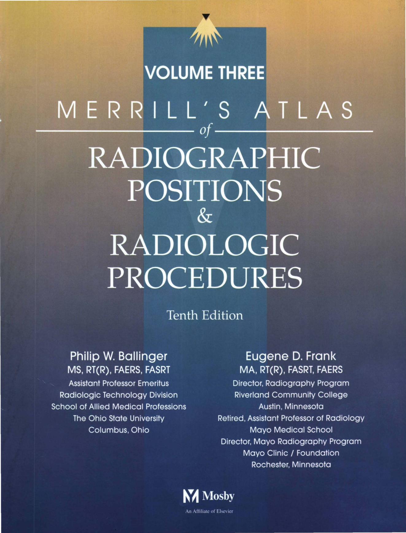 merrill s atlas of radiographic positions radiologic procedures volume.EBOOKOID by Unknown