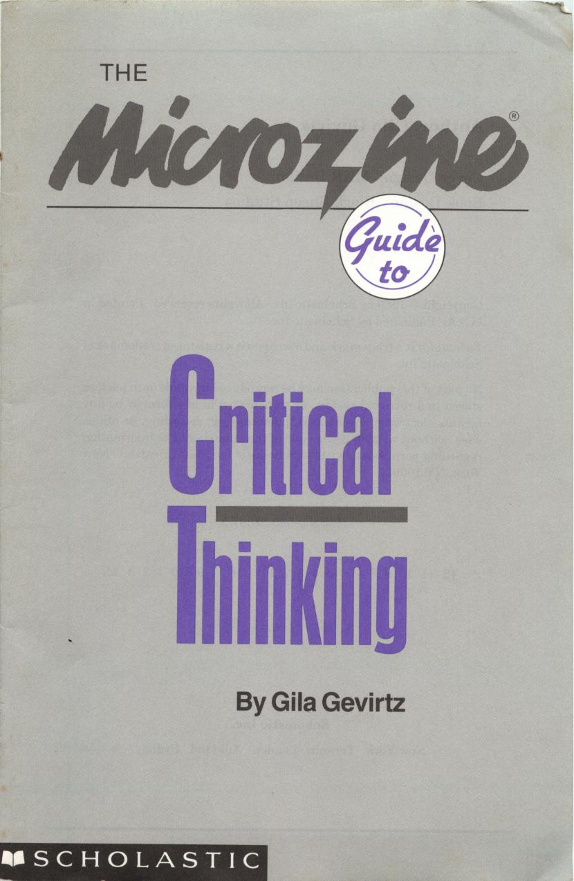 microzine guide to critical thinking by Unknown