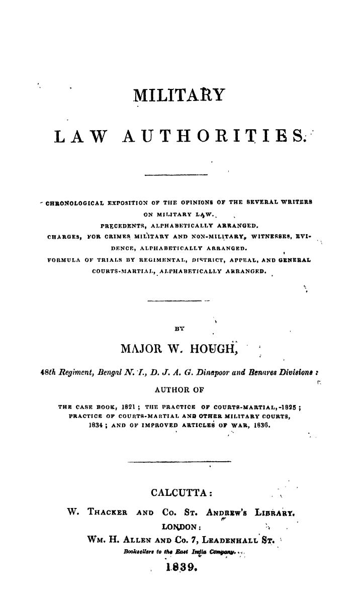military law authorities 1839 by Unknown