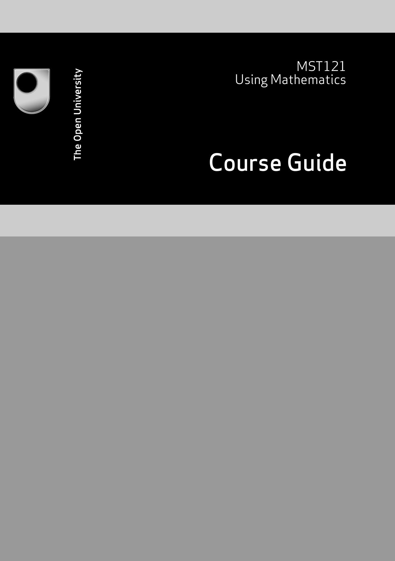 mst121 course guide by The Open University