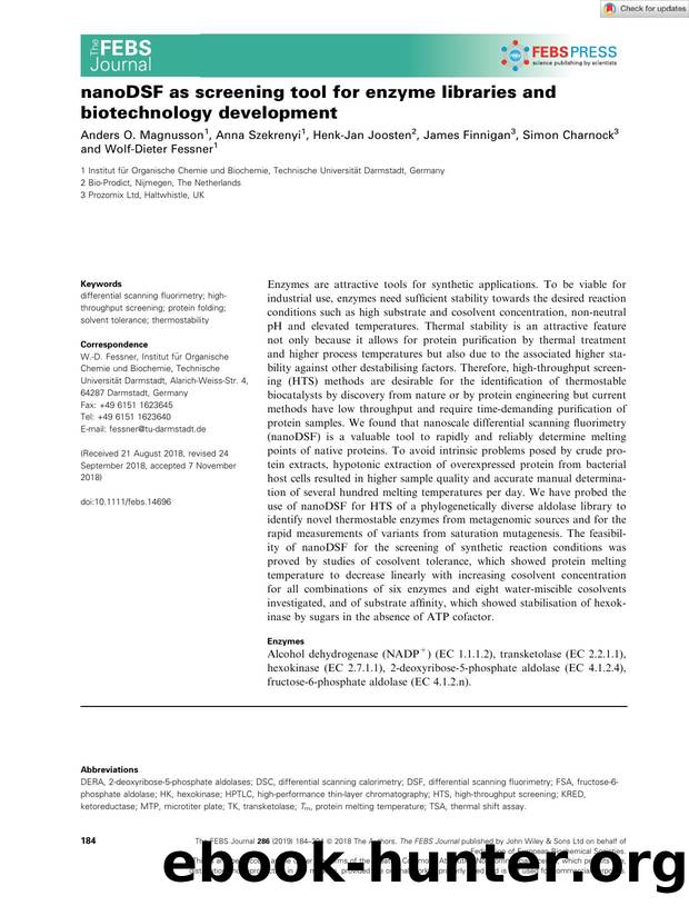 nanoDSF as screening tool for enzyme libraries and biotechnology development by Unknown