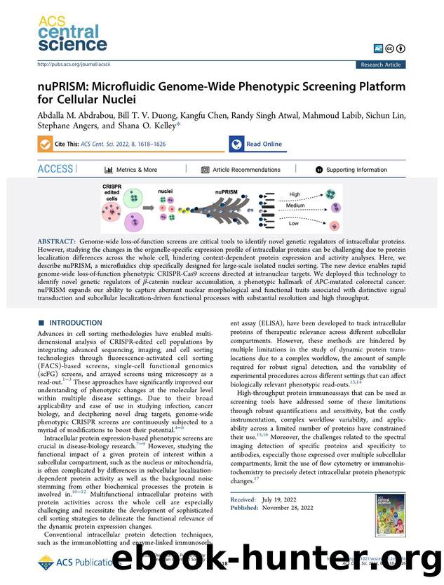 nuPRISM: Microfluidic Genome-Wide Phenotypic Screening Platform for Cellular Nuclei by unknow