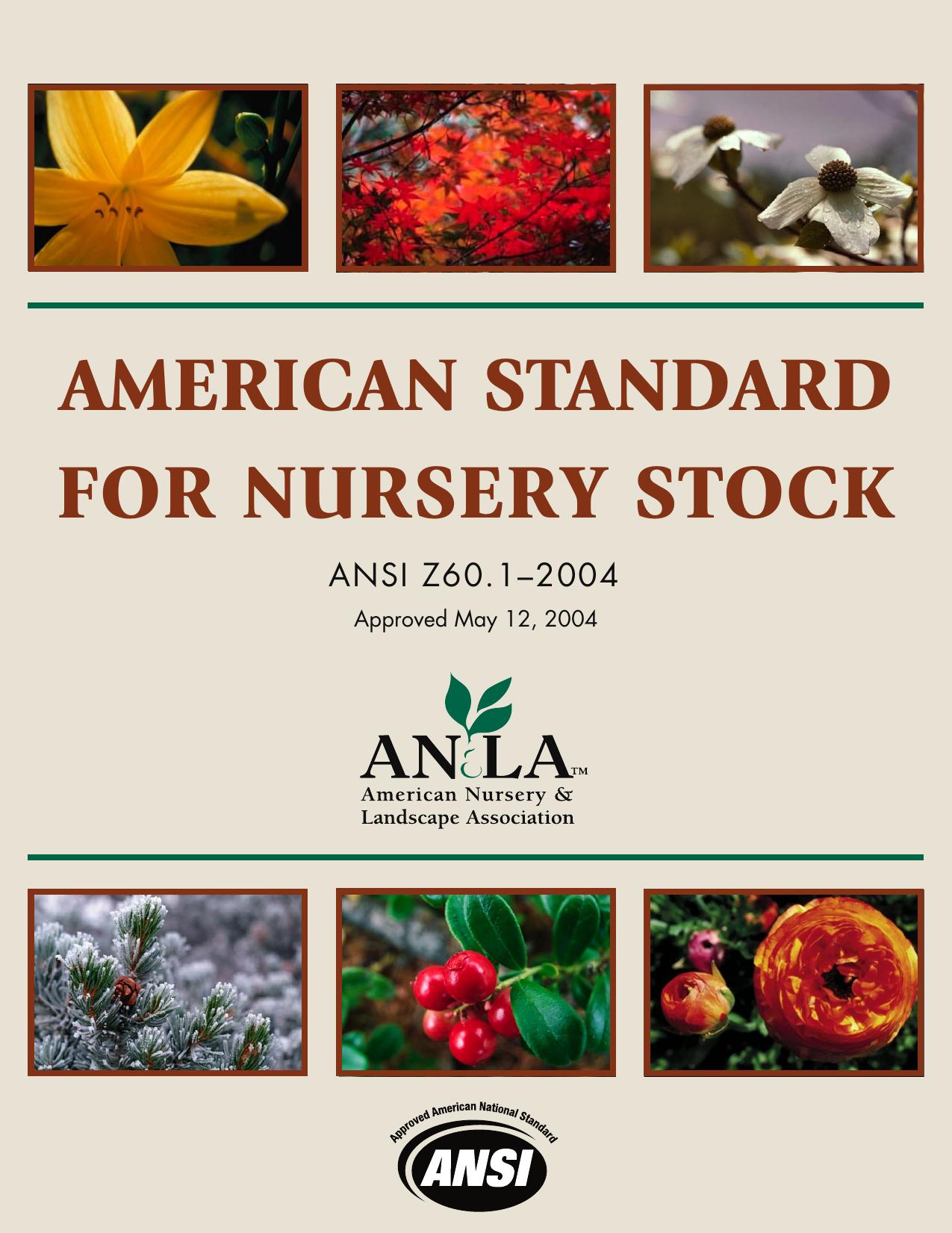 nursery stock standards manual by Unknown