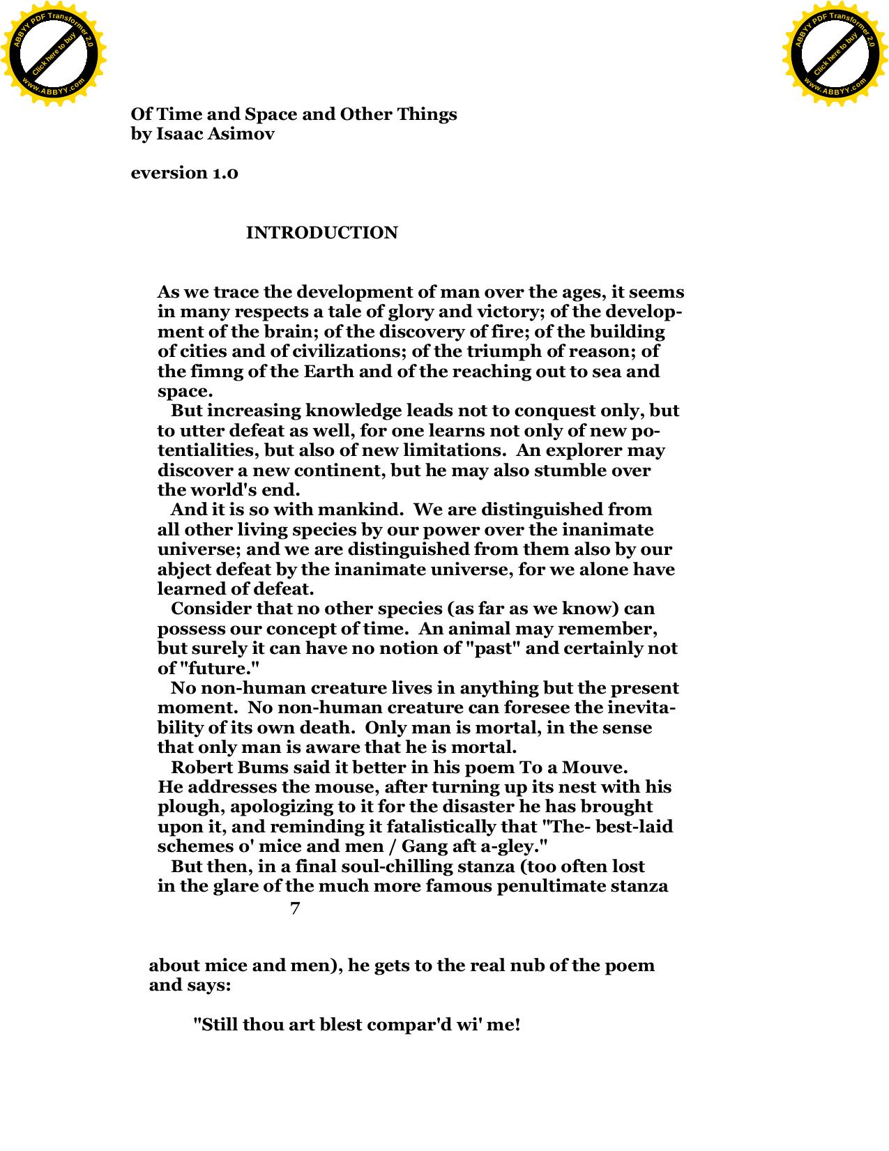 of time and space and other things by isaac asimov