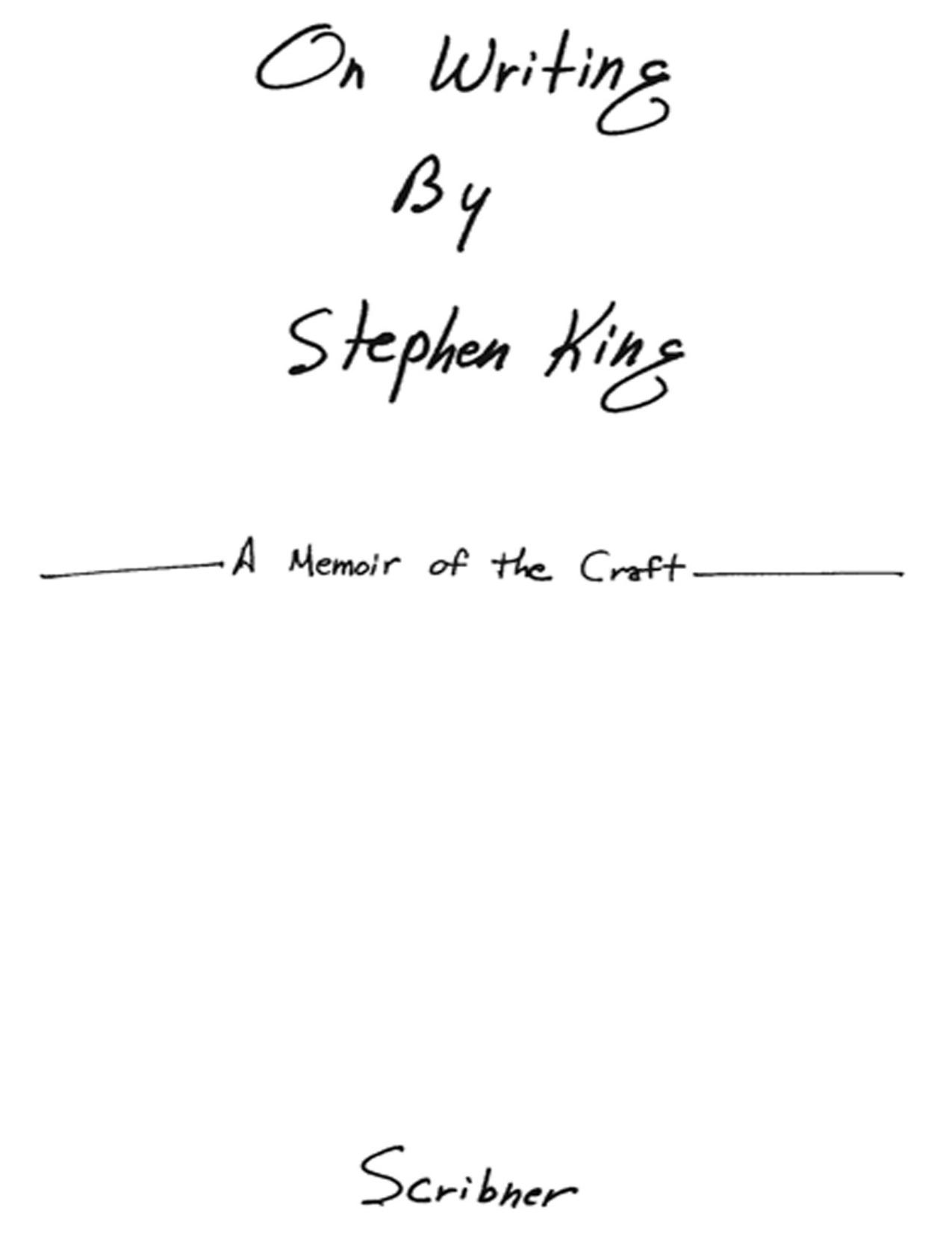 on writing by stephen king by scribner
