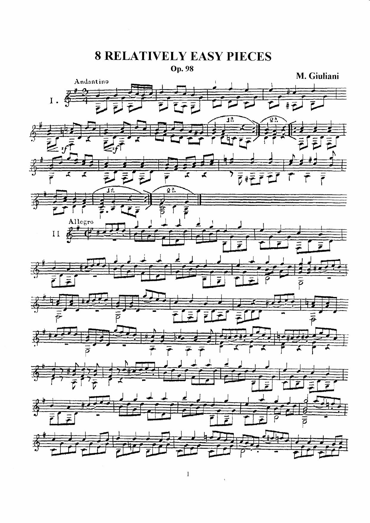 op 098, 8 Easy Pieces by Unknown