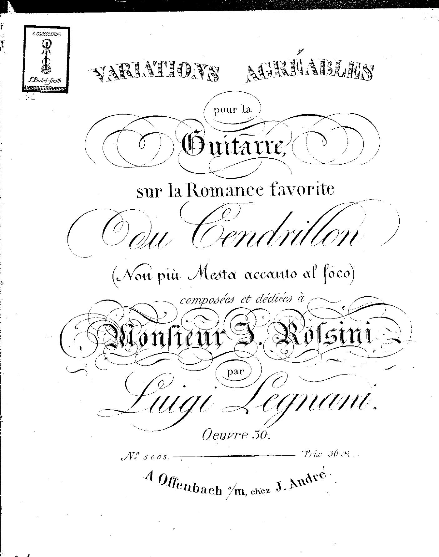 op 30, Variations (Rossini) by Unknown