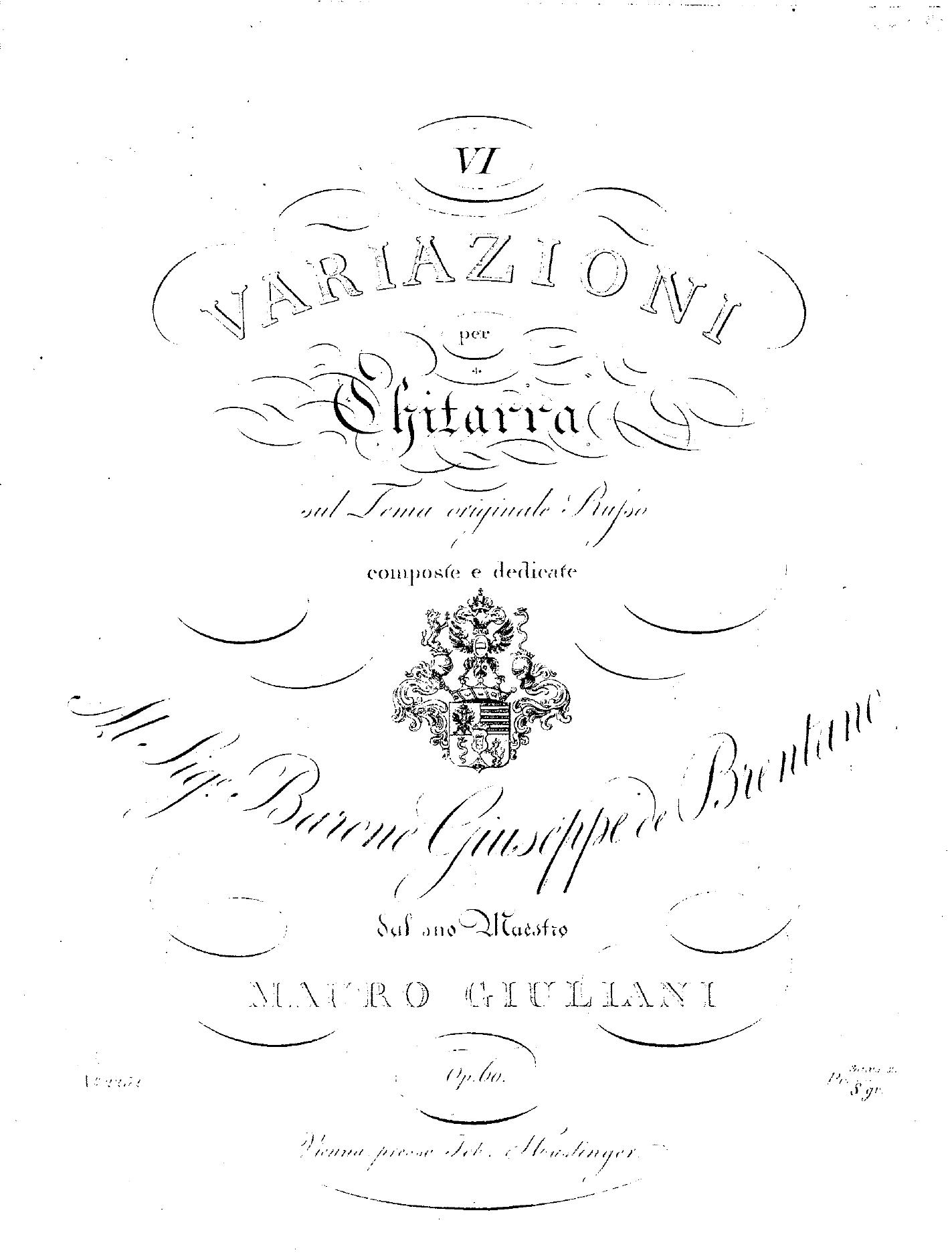 op 60, Variations by Unknown