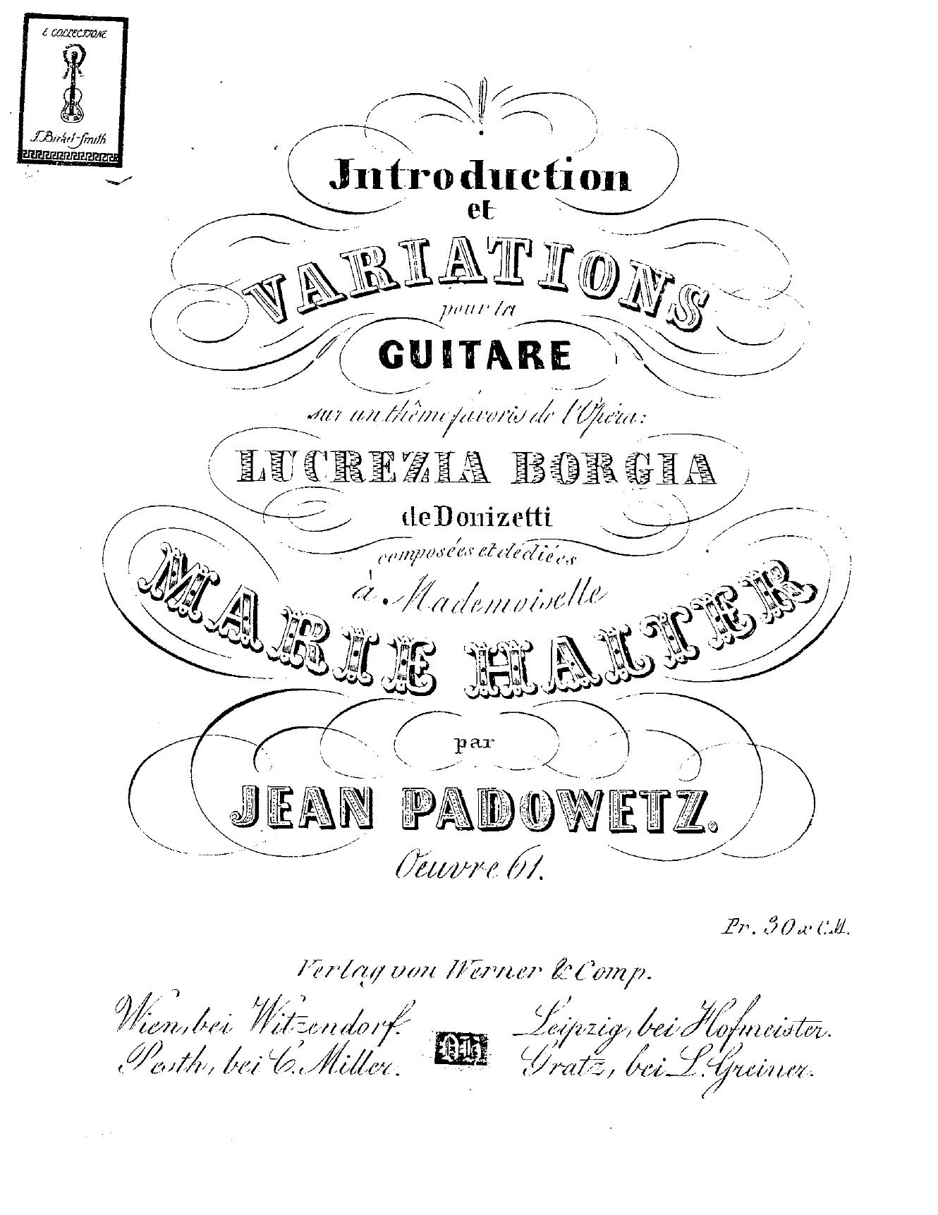 op 61, Variations by Unknown
