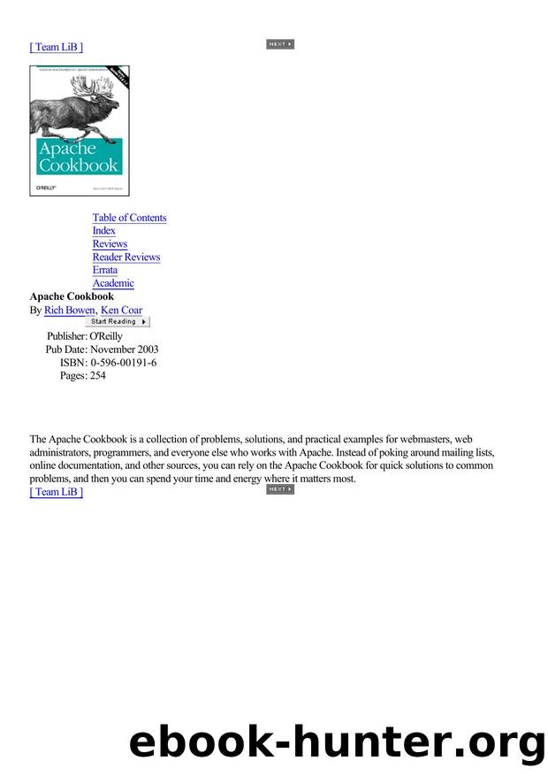 oreilly.apache.cookbook.ebook-lib by Apache Cookbook