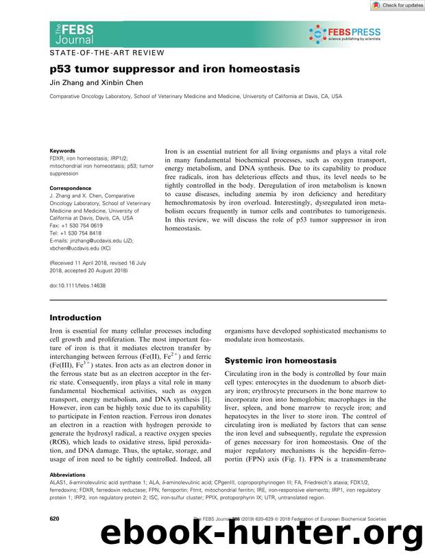 p53 tumor suppressor and iron homeostasis by Unknown