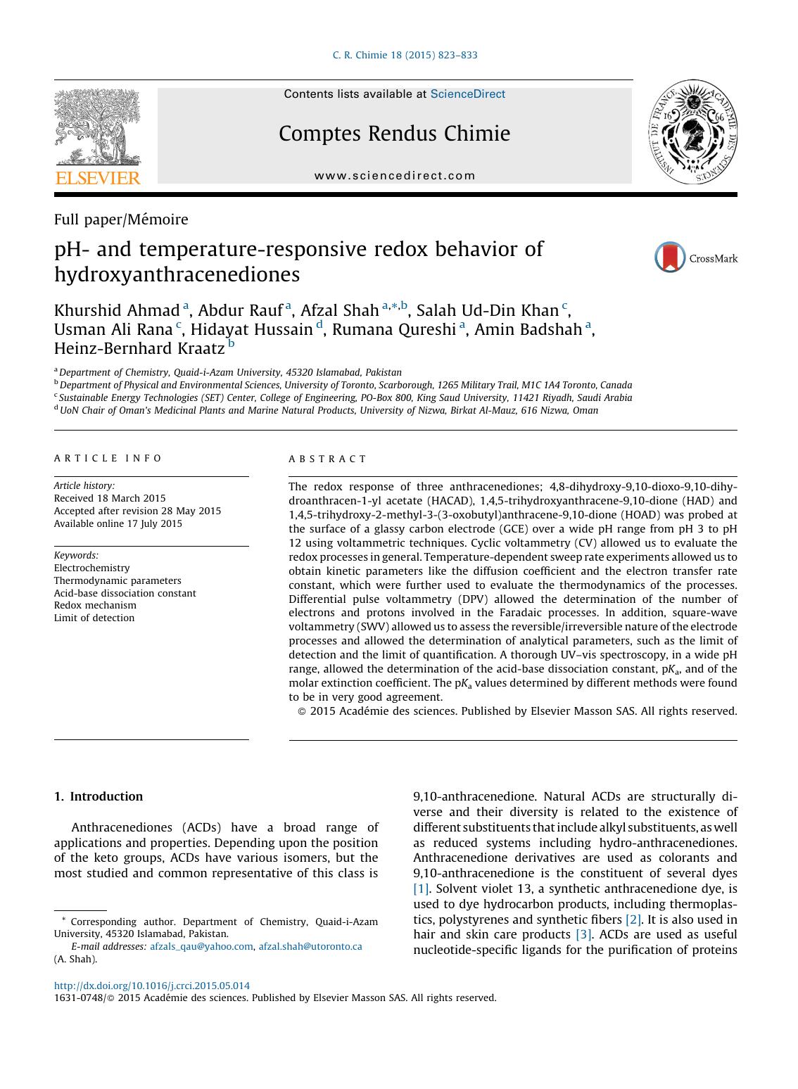 pH- and temperature-responsive redox behavior of hydroxyanthracenediones by unknow