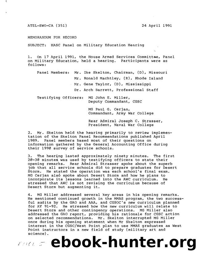 panel on military education by Unknown