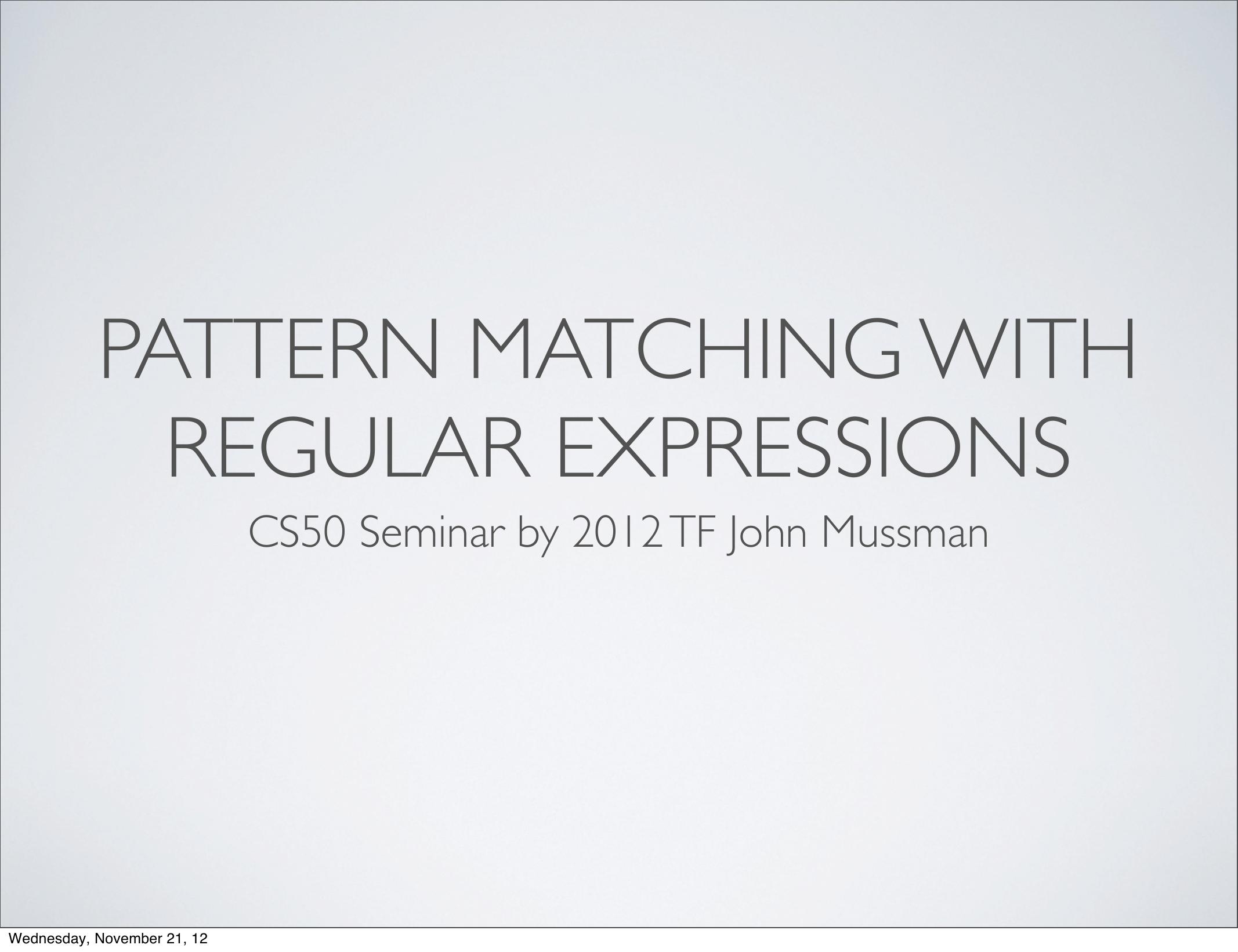 pattern matching by Unknown