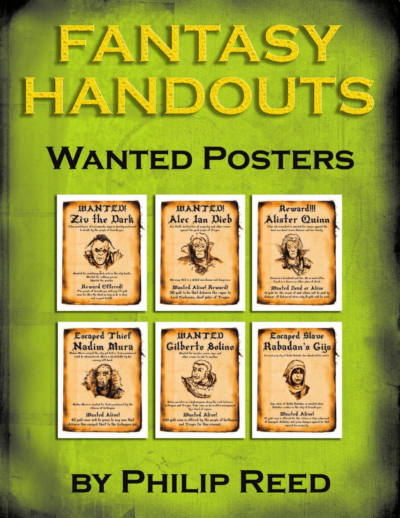 pjr393 - Fantasy Handouts: Wanted Posters by Ronin Arts