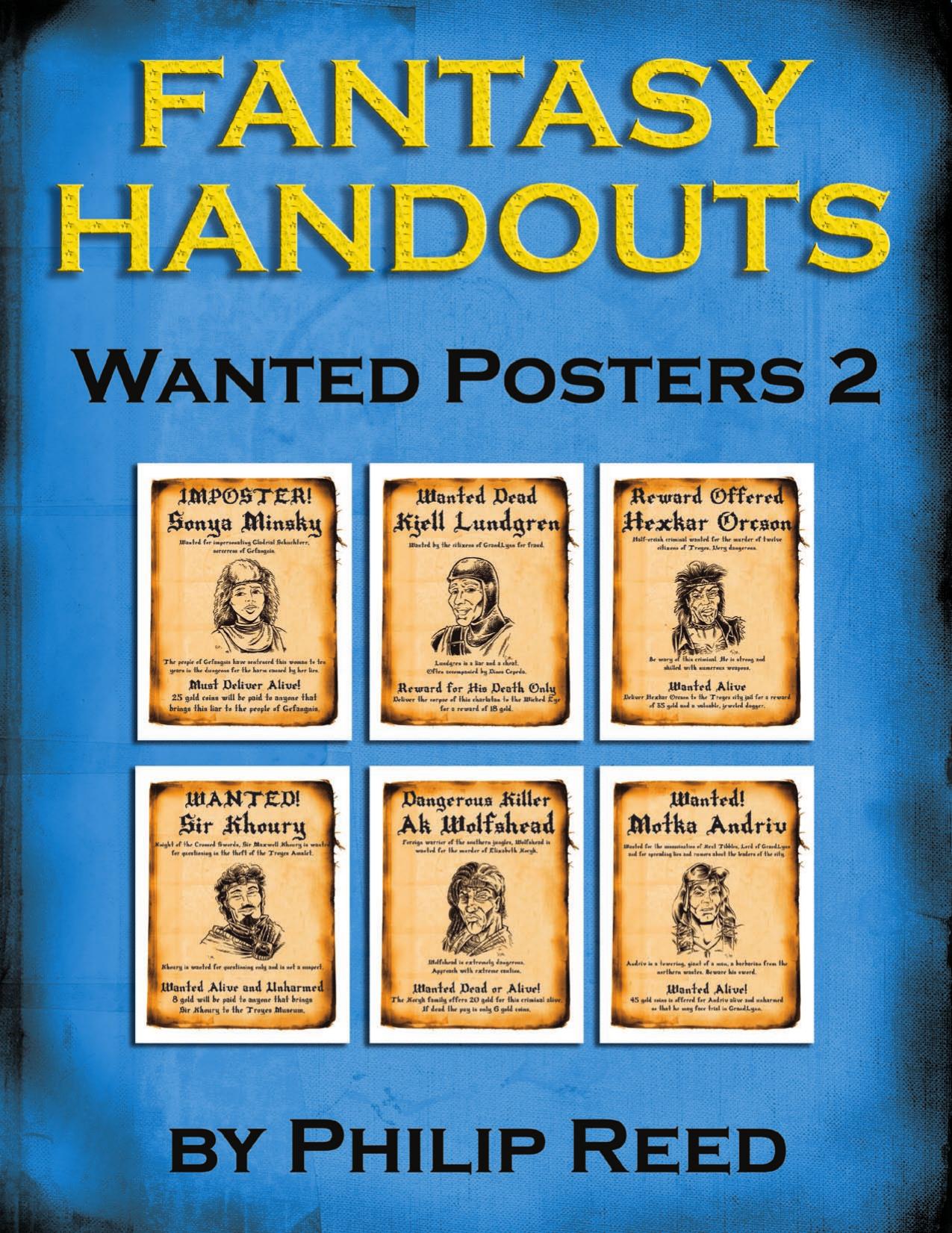 pjr394 - Fantasy Handouts: Wanted Posters 2 by Ronin Arts