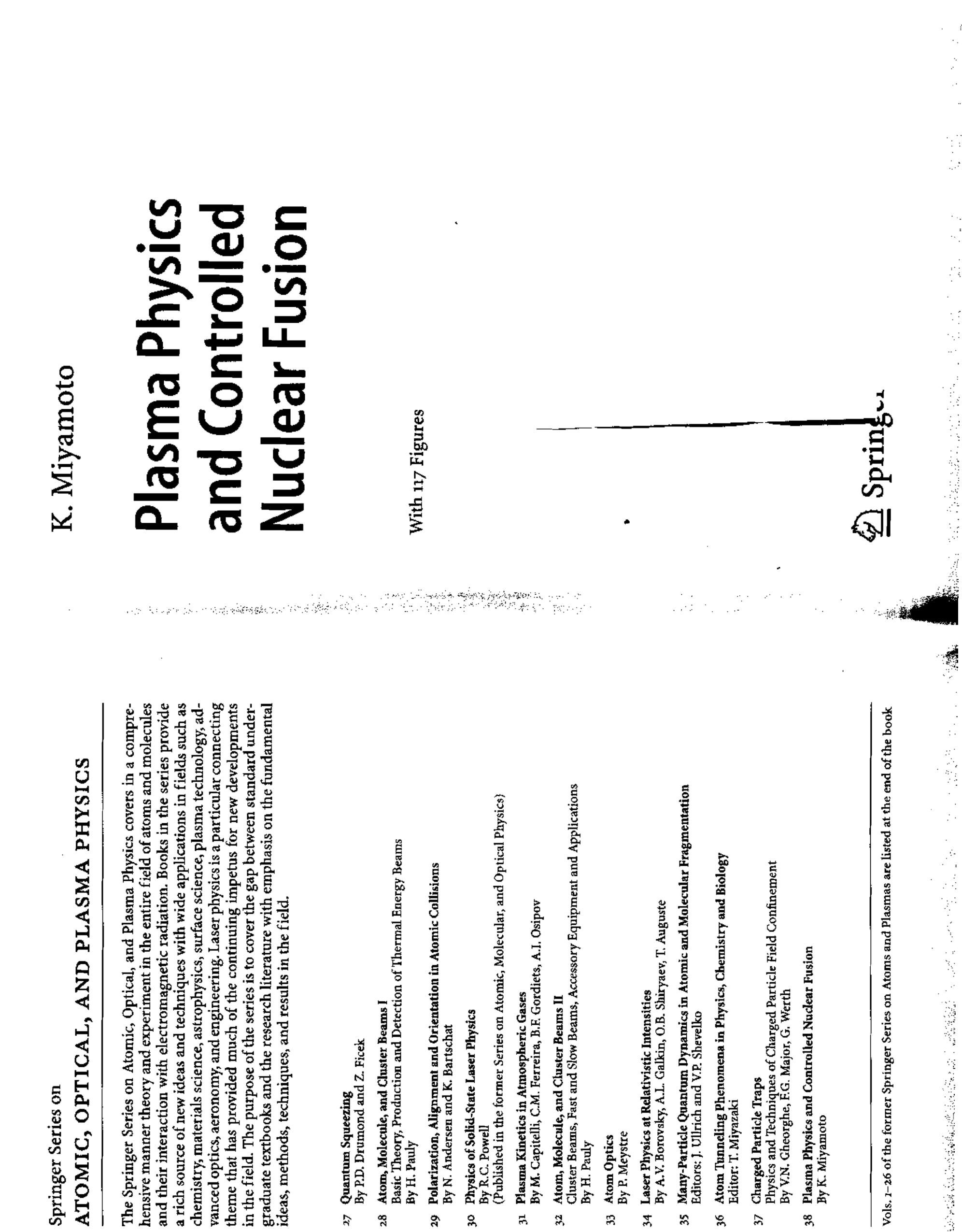plasma physics and controlled nuclear fusion by Kenro Miyamoto