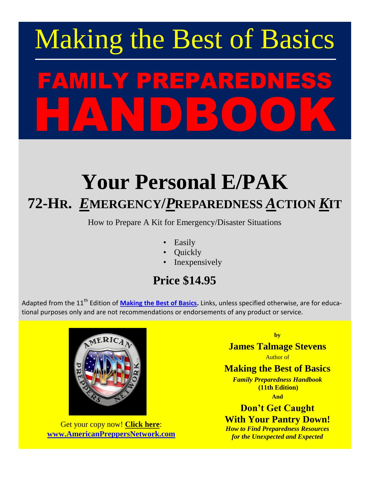 prepping â family preparedness handbook by Unknown