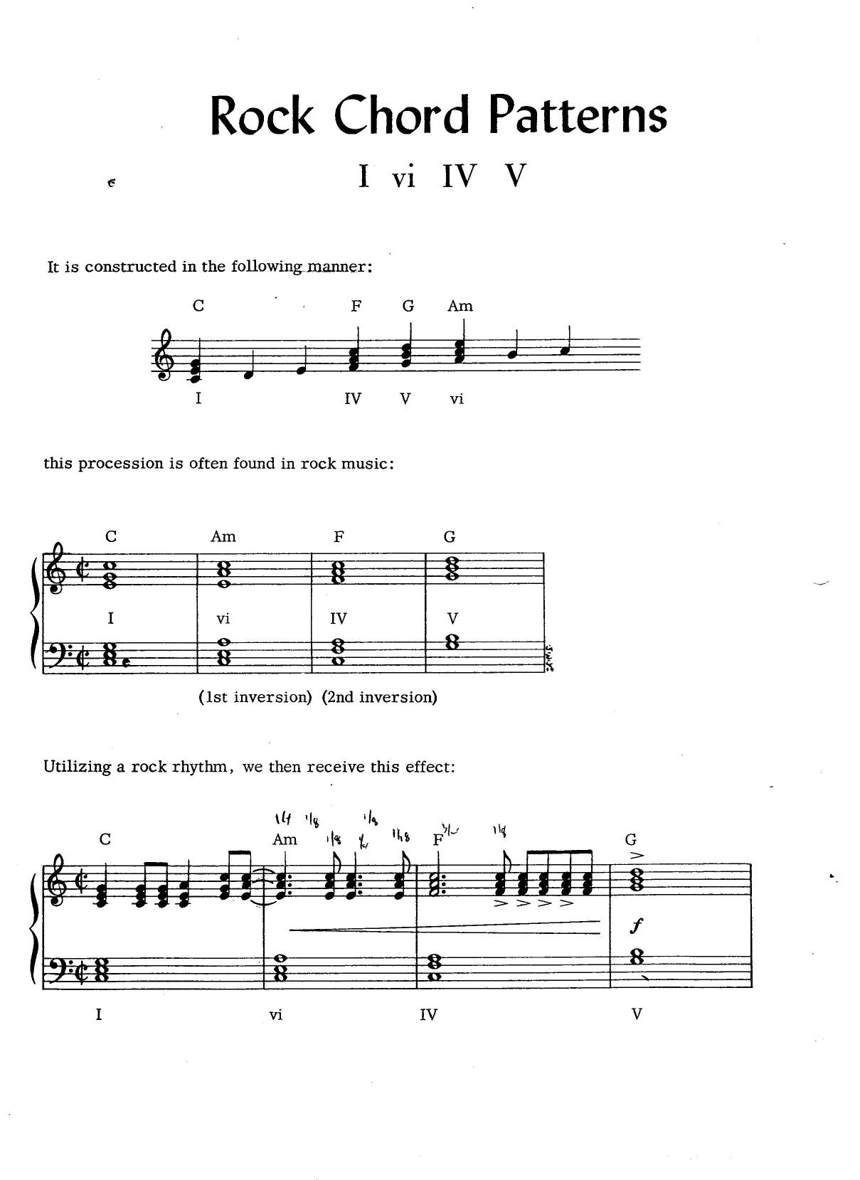 rock chord pattern I vi IV V by Unknown
