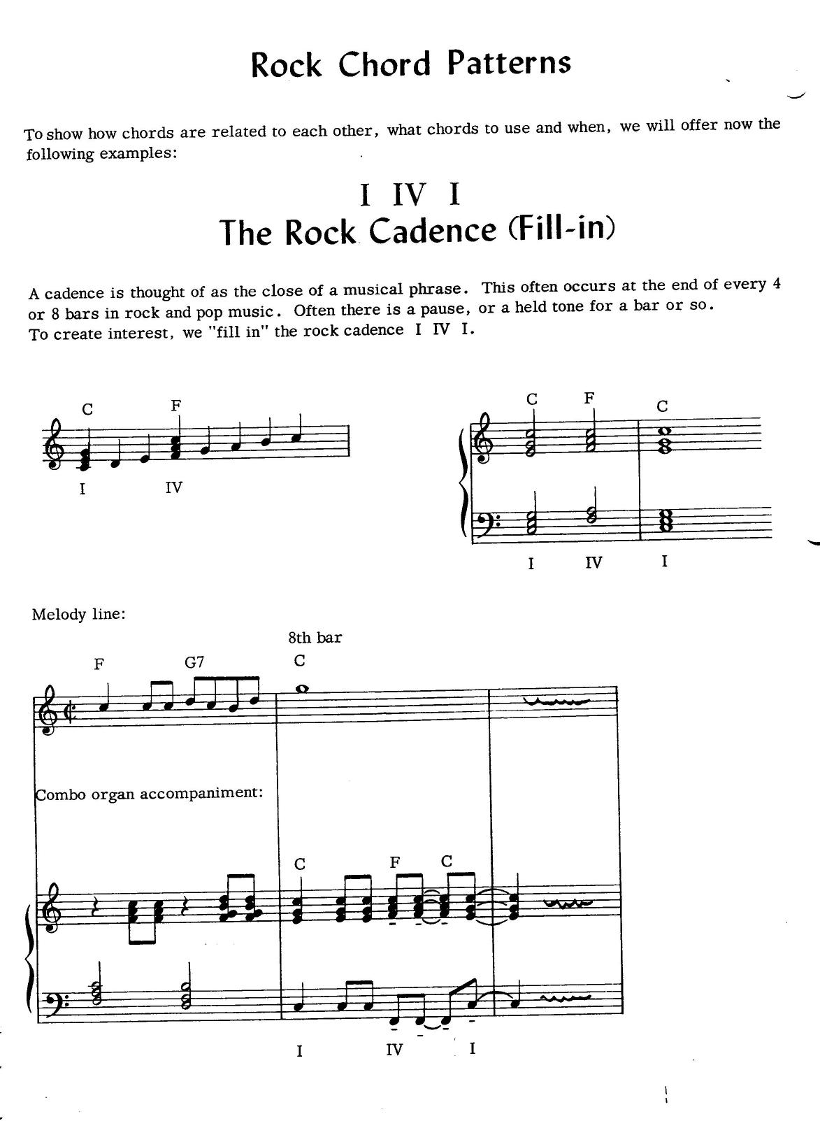 rock chord patterns by Unknown