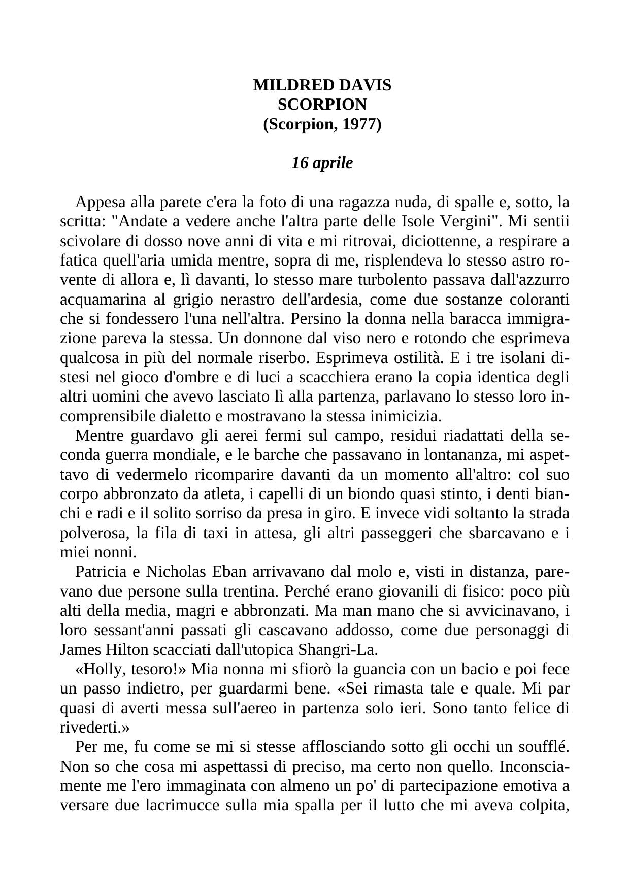 scorpion by mildred davis