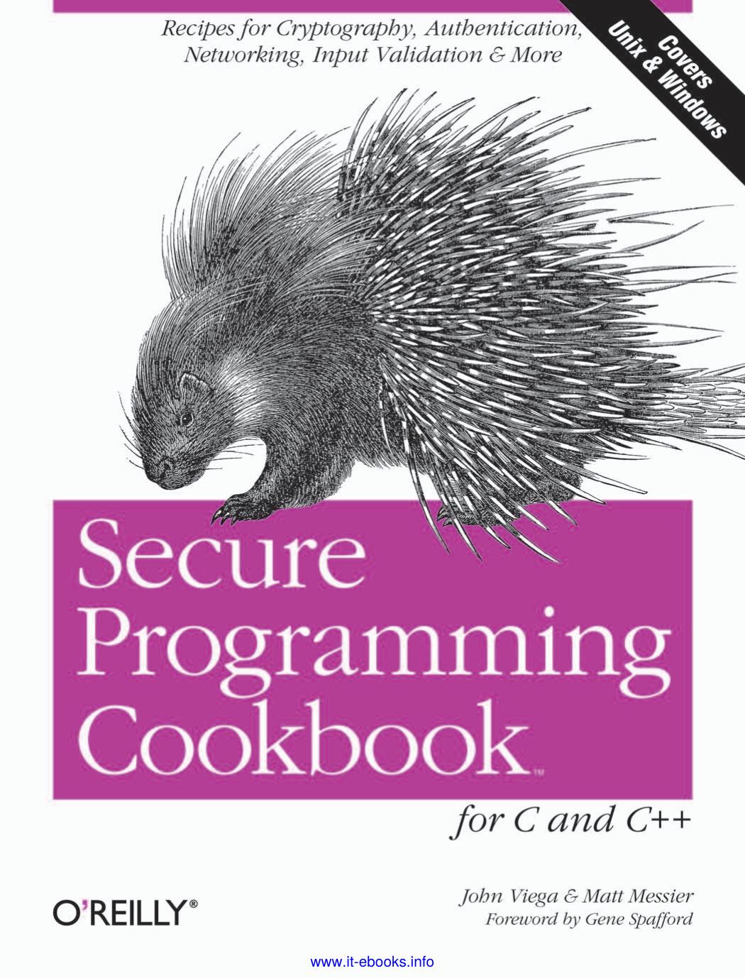 secure programming cookbook for c and c by Unknown