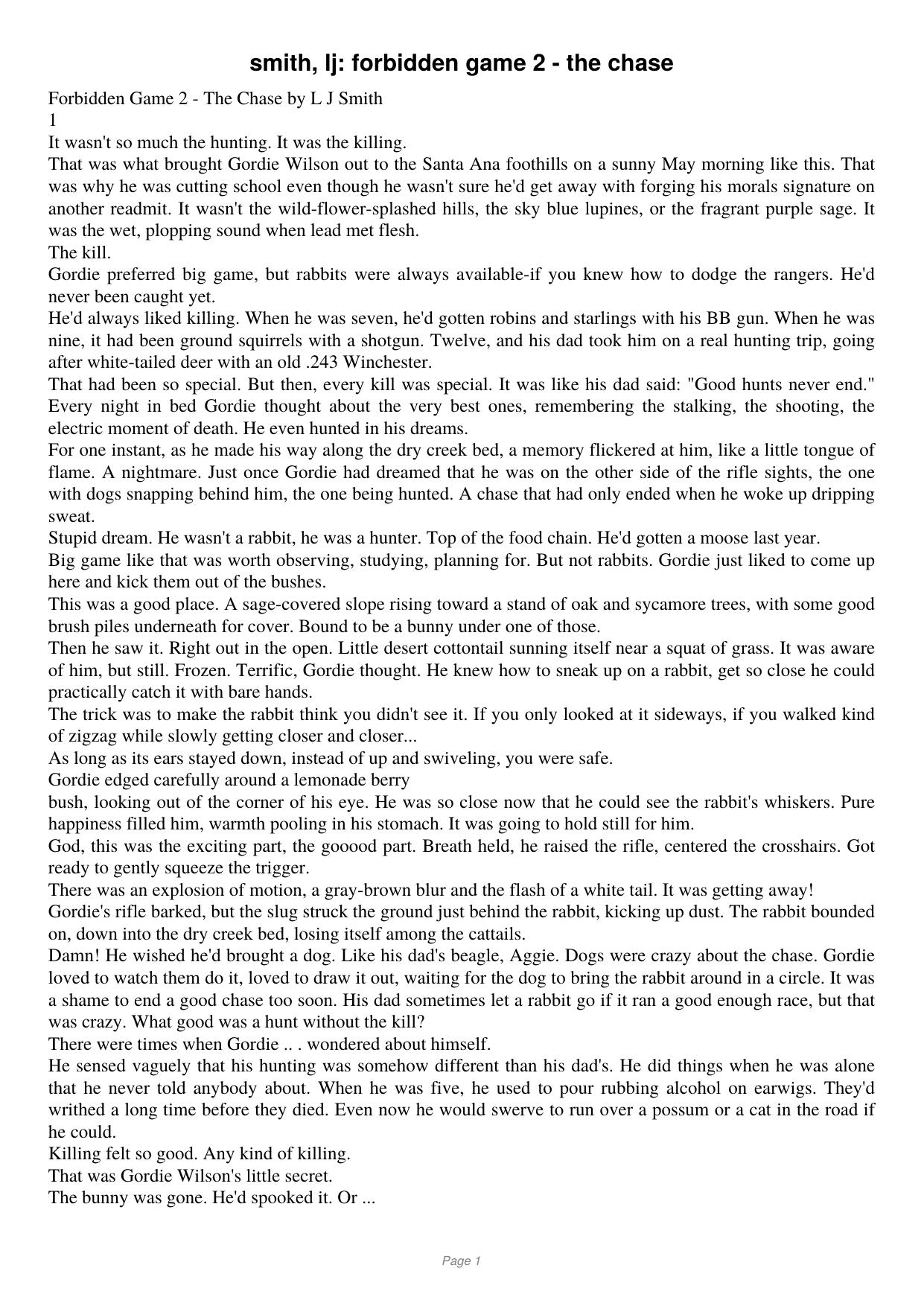 smith, lj: forbidden game 2 - the chase by smith lj