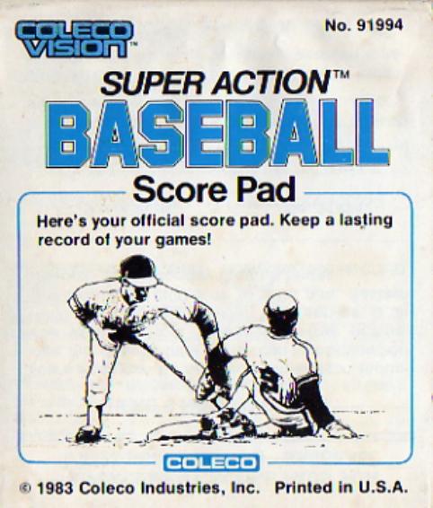 super action baseball usa europe score pad by Unknown