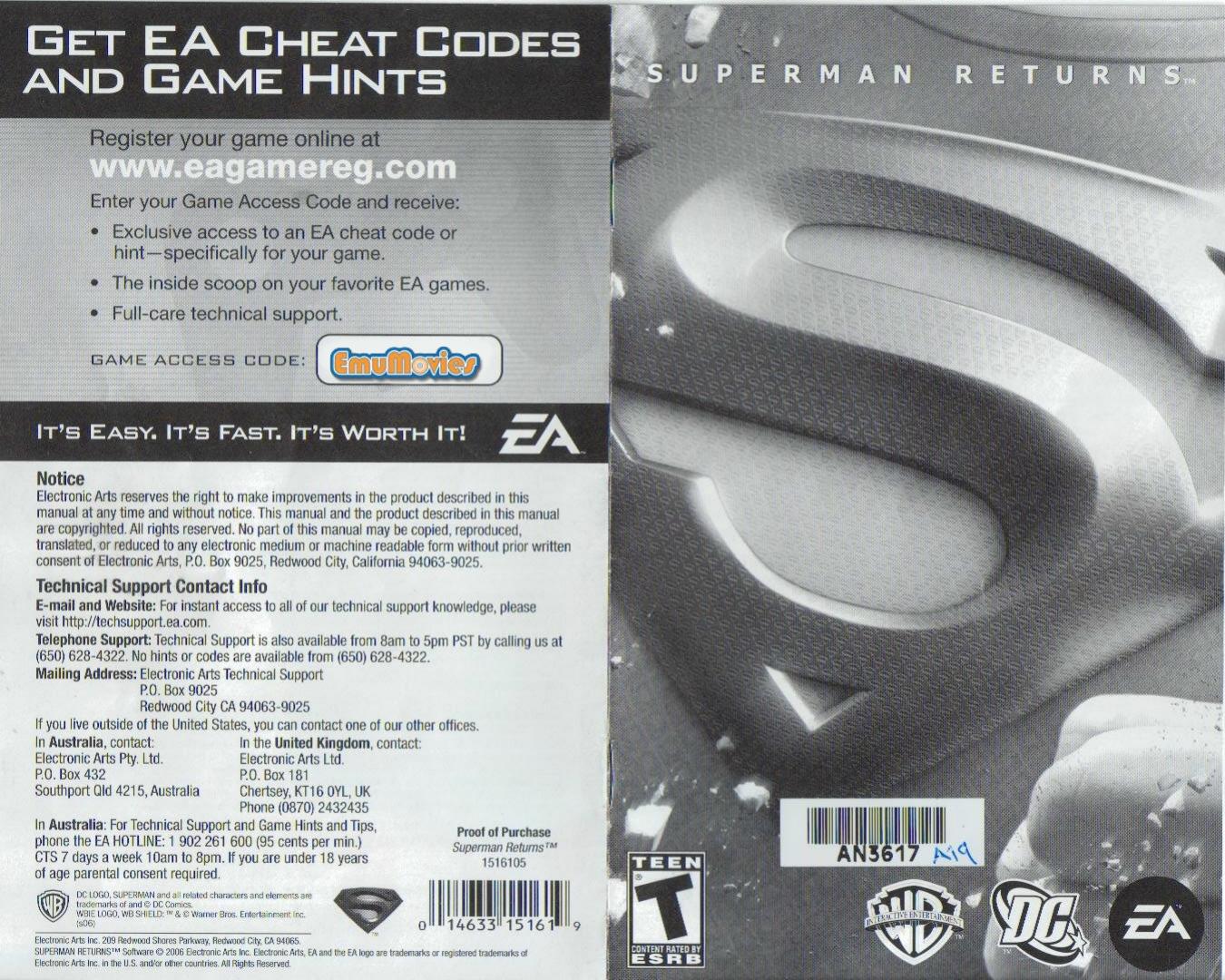 superman returns by the video game usa