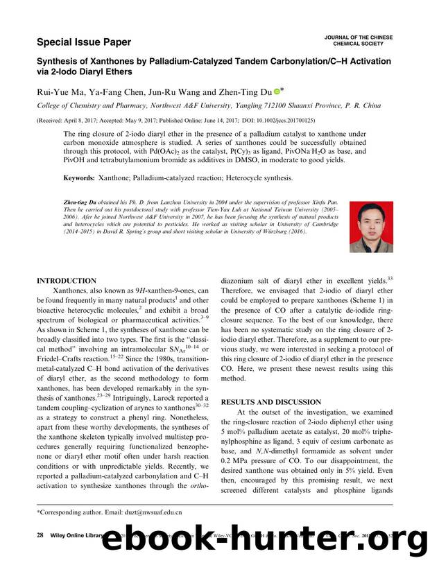 synthesis of xanthones by palladium-catalyzed tandem carbonylationC-H activation: Palladium-catalyzed heterocycles synthesis by Unknown