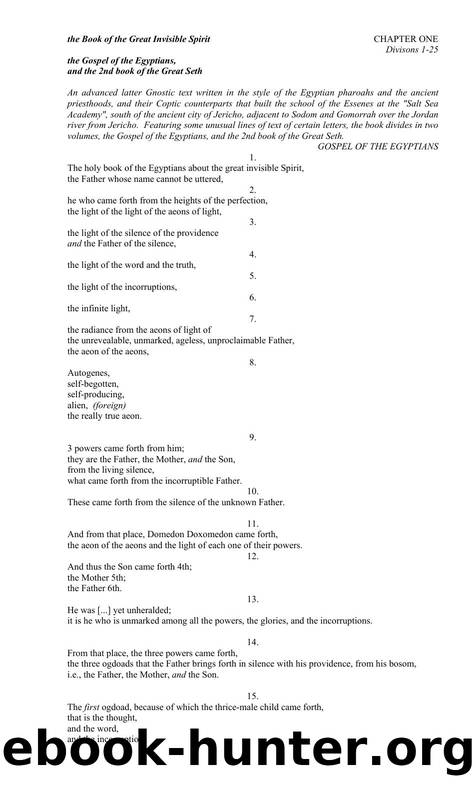 the Holy Book of the Great Invisible Spirit by Unknown