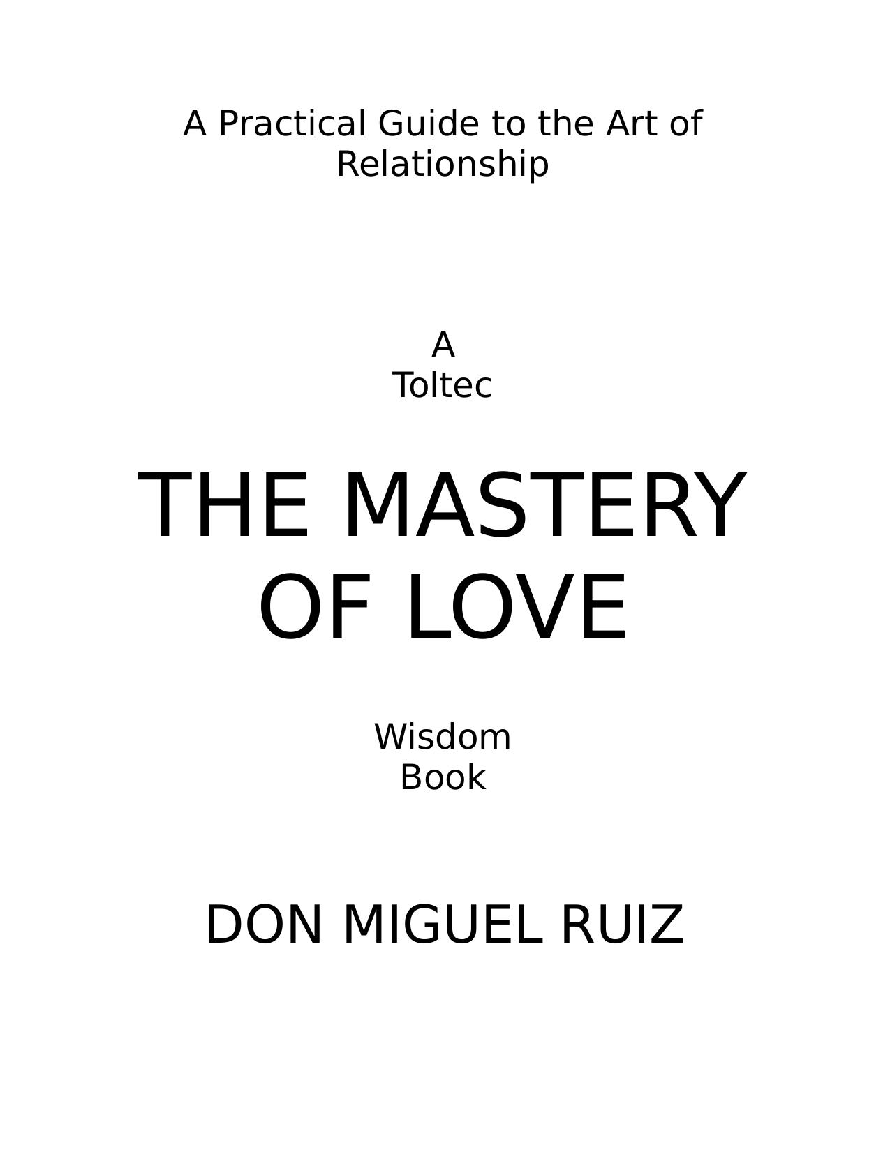 the mastery of love by Unknown
