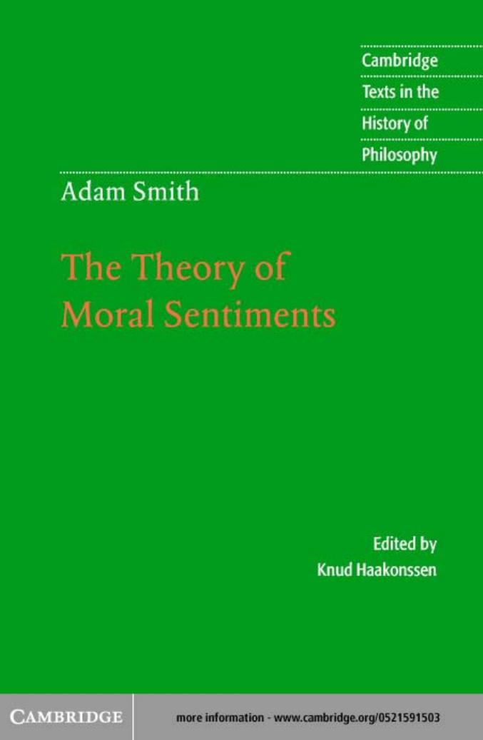 theory of moral sentiments, The by Adam Smith; edited by Knud Haakonssen