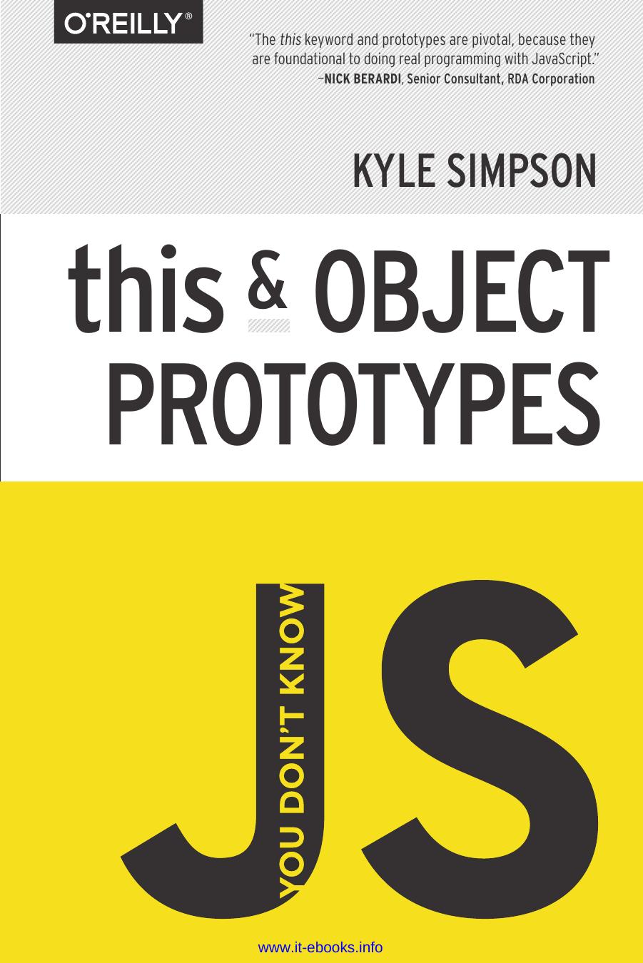 this & Object Prototypes by Kyle Simpson