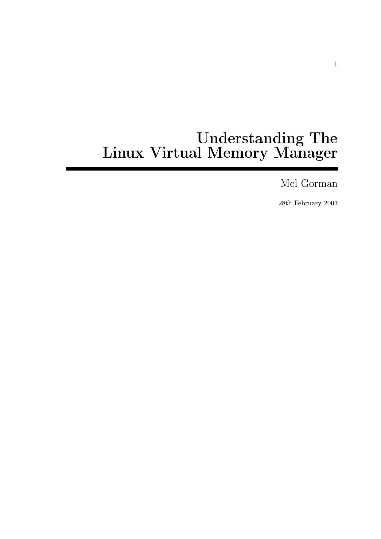 understanding Linux virtual memory manager by Unknown
