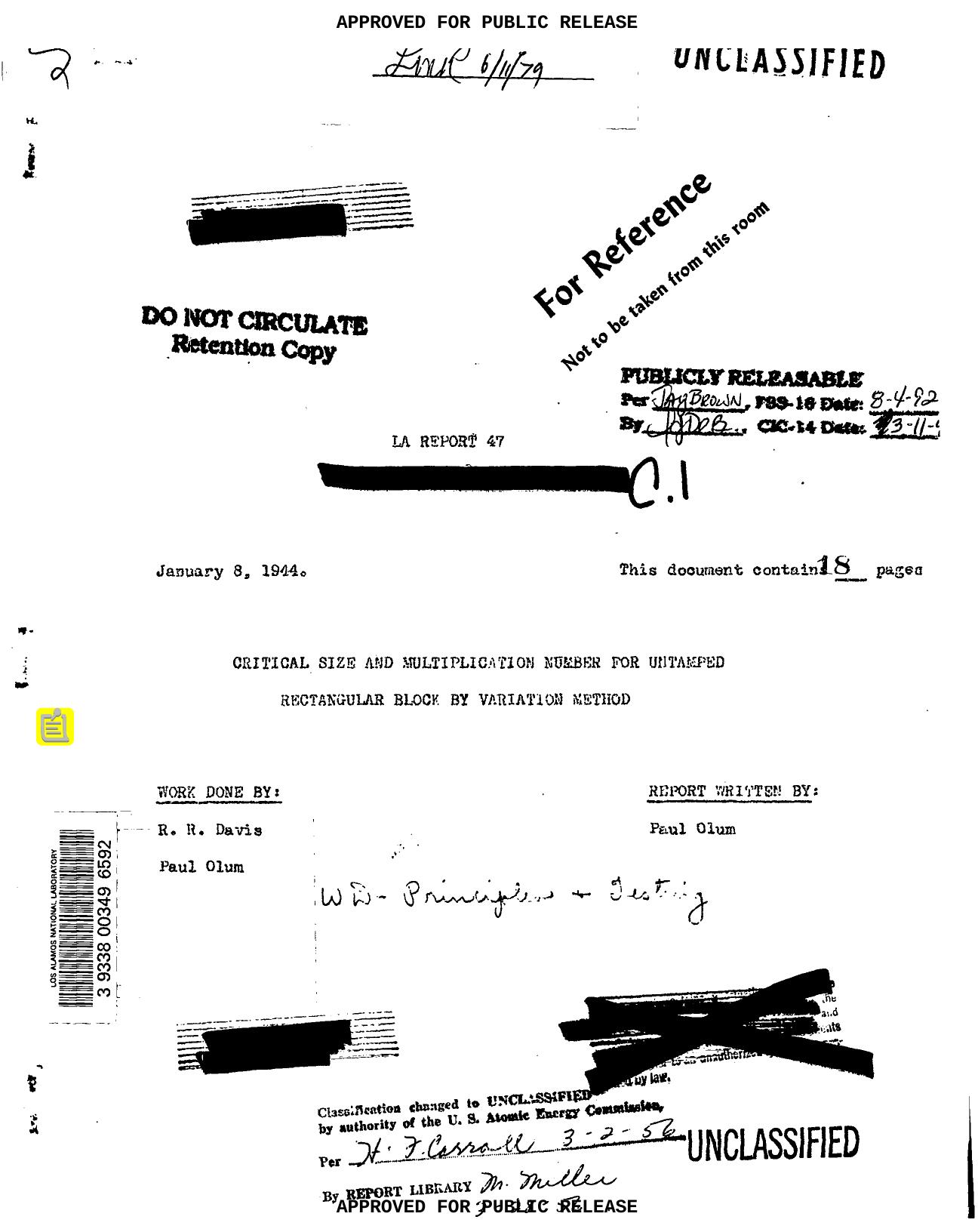 untamped rectangular block by variation method None by LANL Research Library LWW Project