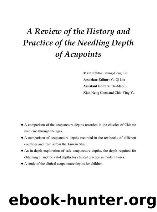 untitled by A Review of the History & Practice of the Needling Depth of Acupoints (2014)